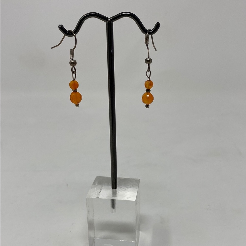 Elegant Orange Beaded Earrings